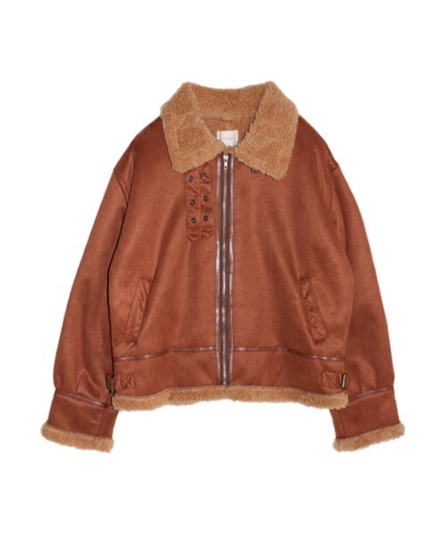 AMAIL（アマイル）の「Mouton minimum コート（ムートンコート・レディース・アイボリー/ブラウン・FREE）」の8枚目の写真