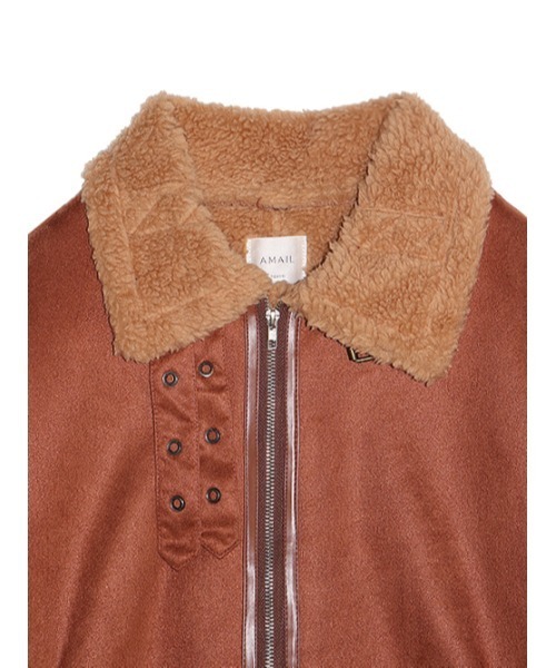 AMAIL（アマイル）の「Mouton minimum コート（ムートンコート・レディース・アイボリー/ブラウン・FREE）」の10枚目の写真