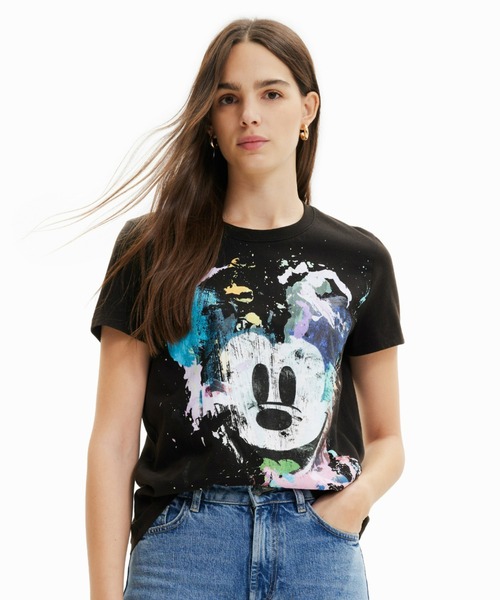 Desigual(デシグアル)の「アーティ ミッキーマウスTシャツ(Tシャツ/カットソー・レディース・ブラック/レッド/ホワイト・L/M/S/XL/XS)」の1枚目の写真