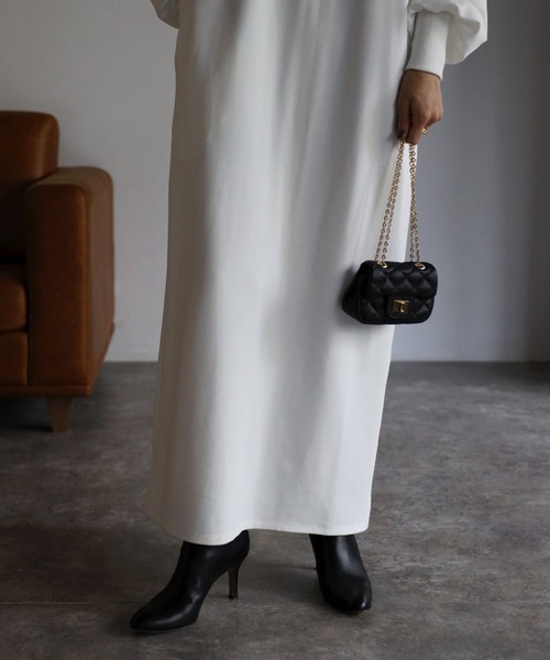 Bonjour Sagan(ボンジュールサガン)の「ストレッチルーズワンピース(ワンピース・レディース・ホワイト/グレイッシュベージュ/チャコールグレー/グレー・FREE)」の13枚目の写真