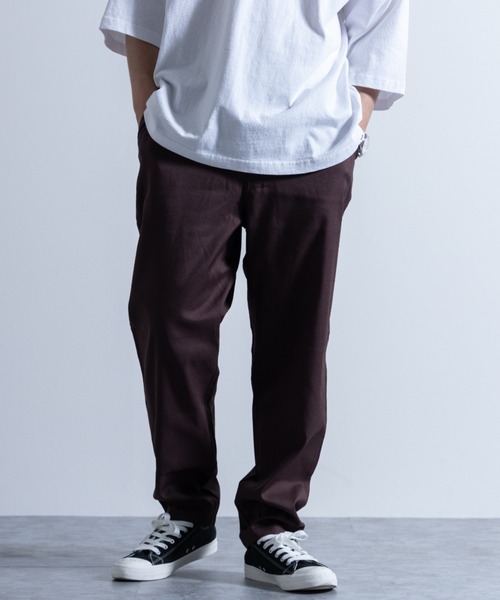 NYLAUS（ナイラス）の「ワイドテーパード イージーシェフパンツ（チノパンツ・メンズ・ブラック/カーキ/グレー/ナチュラル/ダークブラウン/ホワイト/ベージュ・L/LL/M）」の4枚目の写真