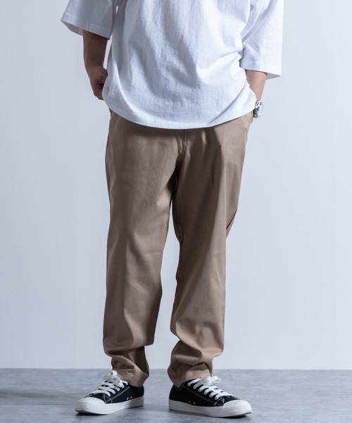 NYLAUS（ナイラス）の「ワイドテーパード イージーシェフパンツ（チノパンツ・メンズ・ブラック/カーキ/グレー/ナチュラル/ダークブラウン/ホワイト/ベージュ・L/LL/M）」の5枚目の写真