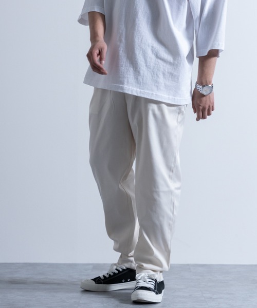 NYLAUS（ナイラス）の「ワイドテーパード イージーシェフパンツ（チノパンツ・メンズ・ブラック/カーキ/グレー/ナチュラル/ダークブラウン/ホワイト/ベージュ・L/LL/M）」の6枚目の写真