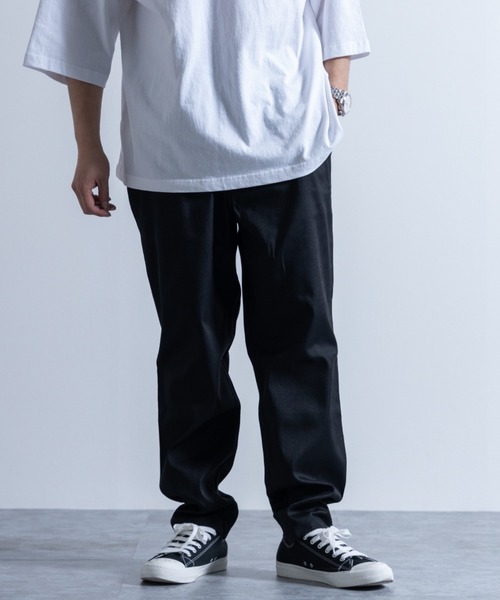 NYLAUS（ナイラス）の「ワイドテーパード イージーシェフパンツ（チノパンツ・メンズ・ブラック/カーキ/グレー/ナチュラル/ダークブラウン/ホワイト/ベージュ・L/LL/M）」の2枚目の写真