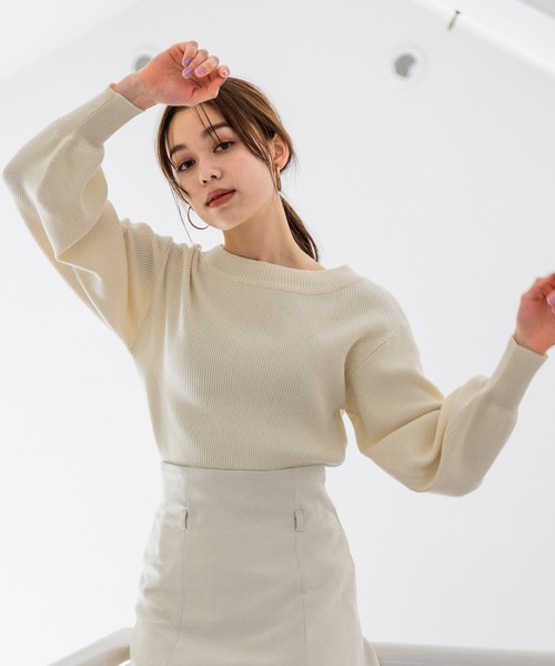 ニット セーター ボートネック レディ ニット.M レディース SUIT SELECT ニット セーター 「洗える涼感サマーニット」ボート