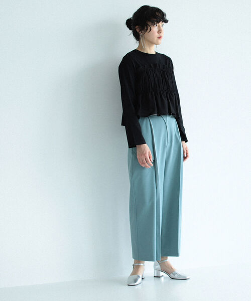 Ray BEAMS（レイビームス）の「RBS / イソザイ ギャザー プルオーバー（Tシャツ/カットソー・レディース・ホワイト/ブラック・ONE SIZE）」の3枚目の写真