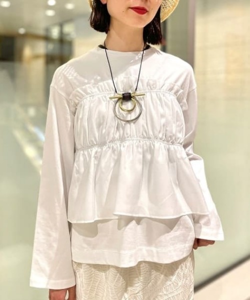 Ray BEAMS（レイビームス）の「RBS / イソザイ ギャザー プルオーバー（Tシャツ/カットソー・レディース・ホワイト/ブラック・ONE SIZE）」の17枚目の写真