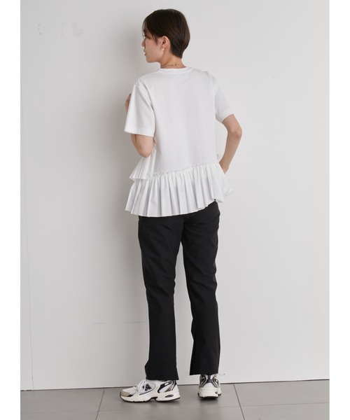 emmi(エミ)の「【emmi atelier】プリーツドッキングTシャツ(Tシャツ/カットソー・レディース・ホワイト/その他/ブラック・FREE)」の7枚目の写真