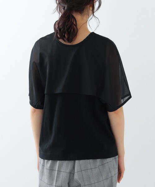 Ray BEAMS（レイビームス）の「Ray BEAMS / シアー ケープスリーブ Tシャツ（Tシャツ/カットソー・レディース・ホワイト/ブラック・ONE SIZE）」の10枚目の写真
