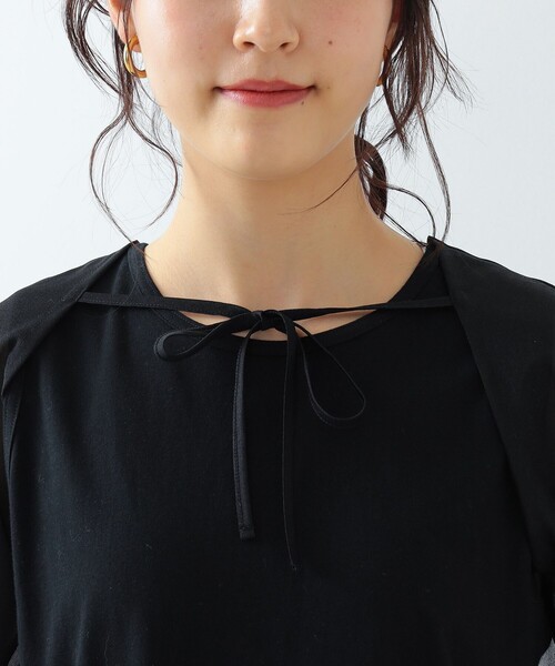 Ray BEAMS（レイビームス）の「Ray BEAMS / シアー ケープスリーブ Tシャツ（Tシャツ/カットソー・レディース・ホワイト/ブラック・ONE SIZE）」の11枚目の写真