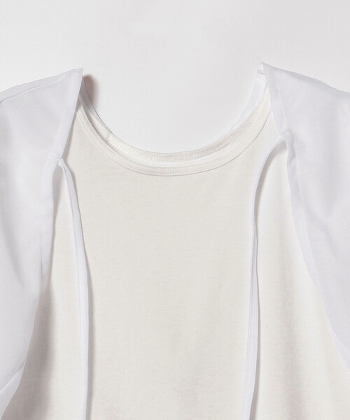 Ray BEAMS（レイビームス）の「Ray BEAMS / シアー ケープスリーブ Tシャツ（Tシャツ/カットソー・レディース・ホワイト/ブラック・ONE SIZE）」の20枚目の写真