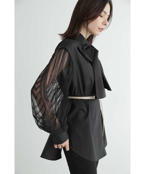 JILL STUART(ジルスチュアート)の「◆ミラーエンブロイダリーシャツ(シャツ/ブラウス・レディース・ホワイト/ブラック・MEDIUM/SMALL)」の4枚目の写真