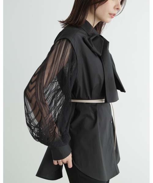 JILL STUART(ジルスチュアート)の「◆ミラーエンブロイダリーシャツ(シャツ/ブラウス・レディース・ホワイト/ブラック・MEDIUM/SMALL)」の2枚目の写真