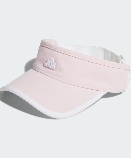 ジーフォア　 レディースウエア　ゴルフバイザー 　白×ピンク adidas（アディダス）の「カラーバイザー【adidas Golf