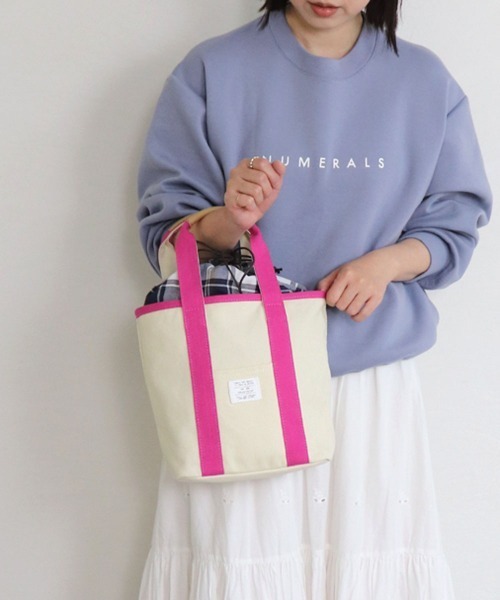 COLDE （コルデ）の「チェック柄巾着付きキャンバストートバッグ（トートバッグ・レディース・ベージュ/ピンク/ブルー/グリーン・FREE）」の4枚目の写真