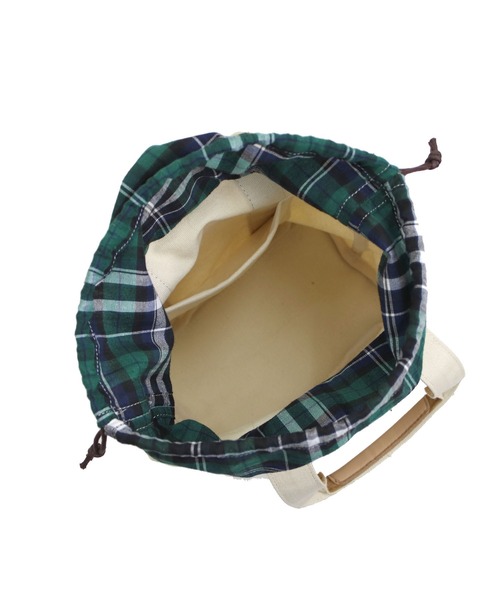 COLDE （コルデ）の「チェック柄巾着付きキャンバストートバッグ（トートバッグ・レディース・ベージュ/ピンク/ブルー/グリーン・FREE）」の22枚目の写真