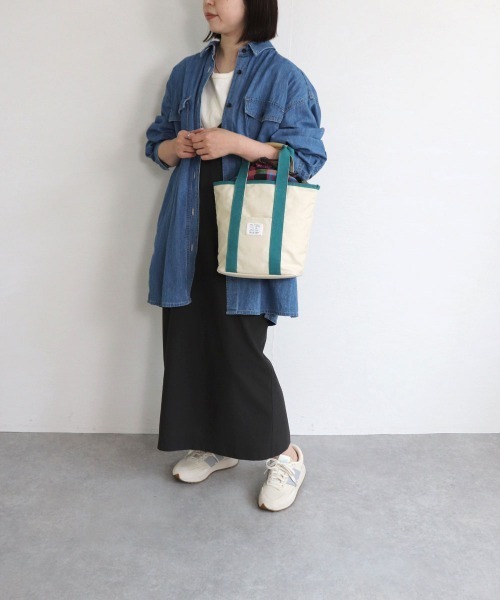 COLDE （コルデ）の「チェック柄巾着付きキャンバストートバッグ（トートバッグ・レディース・ベージュ/ピンク/ブルー/グリーン・FREE）」の15枚目の写真