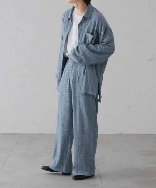 サイドスリットフクレジャガードシャツ　ブラック　【epnok】 epnok（エプノック）の「サイドスリットフクレジャガードシャツ