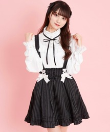 レースアップピンタックフリルスカート