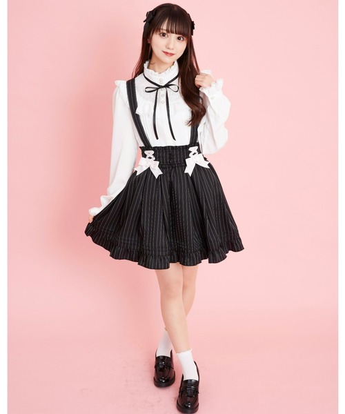 Secret Honey（シークレットハニー）の「レースアップピンタックフリルスカート（スカート・レディース・ブラック/ブラック系その他/ピンク・MEDIUM）」の8枚目の写真