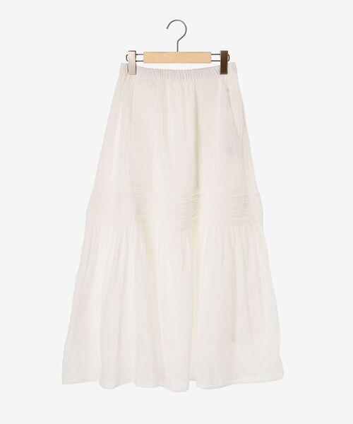 le.coeur blanc(ルクールブラン)の「ティアードレーススカート(スカート・レディース・ブラック/オフホワイト・38)」の6枚目の写真