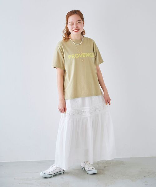 le.coeur blanc(ルクールブラン)の「ティアードレーススカート(スカート・レディース・ブラック/オフホワイト・38)」の3枚目の写真