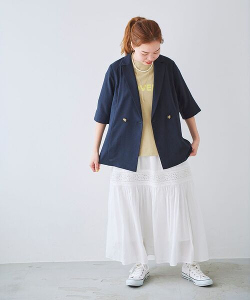 le.coeur blanc(ルクールブラン)の「ティアードレーススカート(スカート・レディース・ブラック/オフホワイト・38)」の17枚目の写真