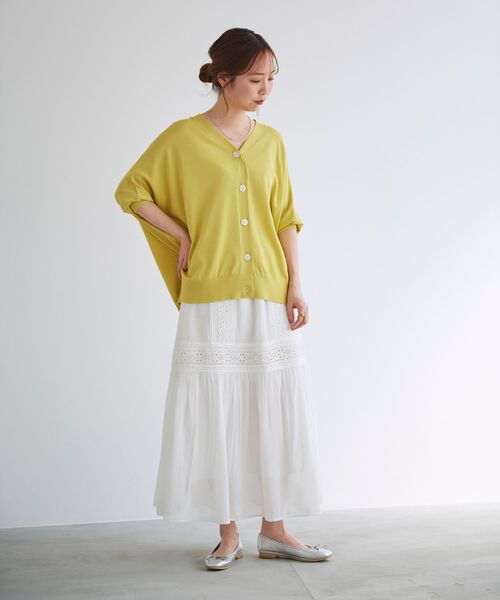 le.coeur blanc(ルクールブラン)の「ティアードレーススカート(スカート・レディース・ブラック/オフホワイト・38)」の21枚目の写真