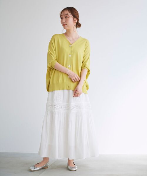 le.coeur blanc(ルクールブラン)の「ティアードレーススカート(スカート・レディース・ブラック/オフホワイト・38)」の11枚目の写真