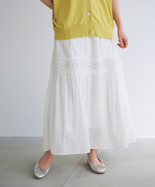 le.coeur blanc(ルクールブラン)の「ティアードレーススカート(スカート・レディース・ブラック/オフホワイト・38)」の15枚目の写真