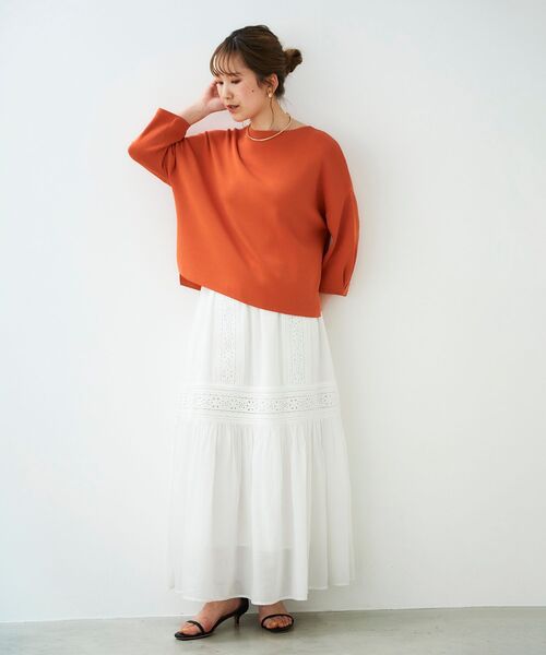 le.coeur blanc(ルクールブラン)の「ティアードレーススカート(スカート・レディース・ブラック/オフホワイト・38)」の13枚目の写真