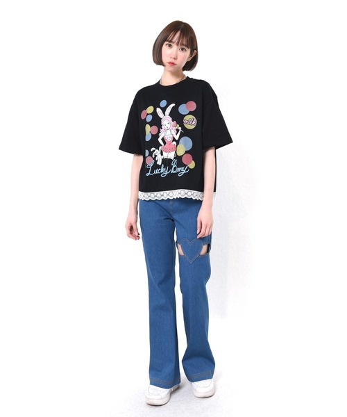 MILK ミルク ハート スキニー デニム ジーンズ 定価：23,520円 MILK（ミルク）の「Heart on パンツ（デニムパンツ）」 - WEAR