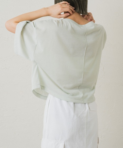 earthy(アーシー)の「シアークロップドトップス(Tシャツ/カットソー・レディース・キャメル/ミント/オフホワイト/ブラック・FREE)」の5枚目の写真