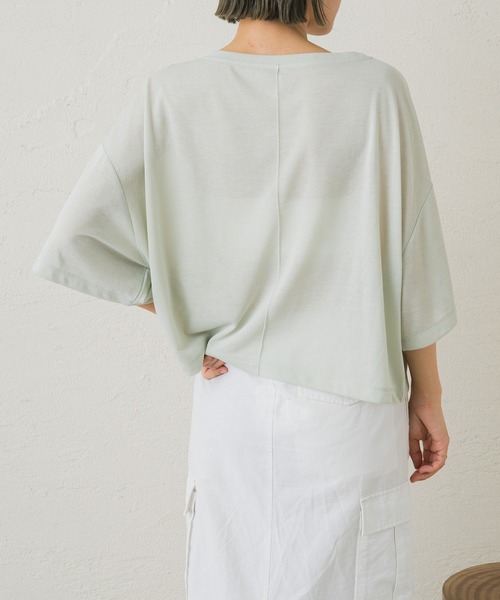 earthy(アーシー)の「シアークロップドトップス(Tシャツ/カットソー・レディース・キャメル/ミント/オフホワイト/ブラック・FREE)」の16枚目の写真