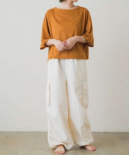 earthy(アーシー)の「シアークロップドトップス(Tシャツ/カットソー・レディース・キャメル/ミント/オフホワイト/ブラック・FREE)」の18枚目の写真
