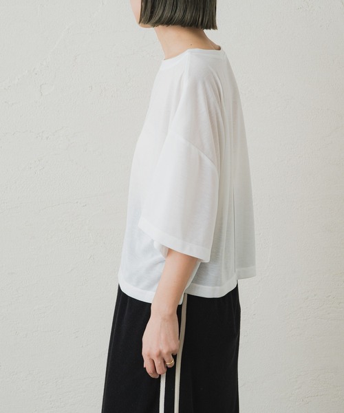 earthy(アーシー)の「シアークロップドトップス(Tシャツ/カットソー・レディース・キャメル/ミント/オフホワイト/ブラック・FREE)」の19枚目の写真