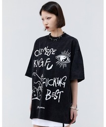 tシャツ A'GEM/9 × .kom 「MadeExtreme/メイドエクストリーム」 WARNING 半袖カットソー レディース A'gem 9 tシャツ A'GEM/9 × .kom 「MadeExtreme/メイド
