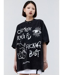 MADEEXTREME ダメージ加工 Tシャツ ブラック A'GEM/9 × .kom『MadeExtreme／メイドエクストリーム』ヴィンテージ