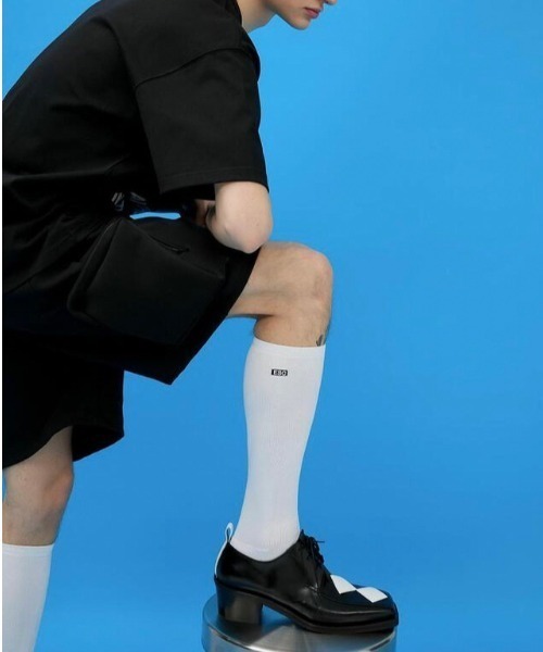 ESC STUDIO（イーエスシースタジオ）の「【ESC STUDIO/イーエスシースタジオ】ESC knee socks/ ロゴソックス ハイソックス（ソックス/靴下・メンズ・ブラック/グレー/ホワイト・ONE SIZE）」の5枚目の写真