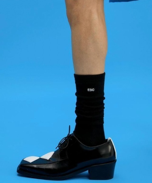 ESC STUDIO（イーエスシースタジオ）の「【ESC STUDIO/イーエスシースタジオ】ESC knee socks/ ロゴソックス ハイソックス（ソックス/靴下・メンズ・ブラック/グレー/ホワイト・ONE SIZE）」の10枚目の写真