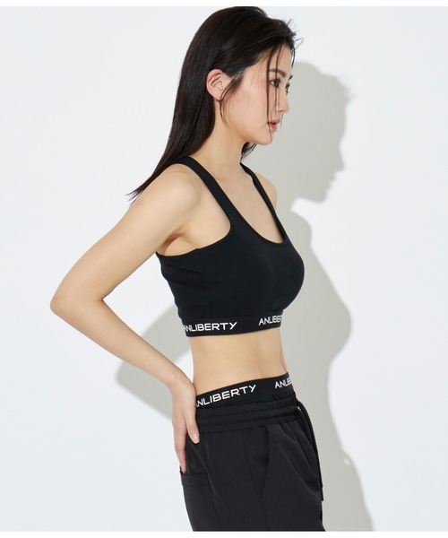 ANLIBERTY ANAP（アンリバティアナップ）の「ANLIBERTYロゴゴムレーサーバックブラトップ（スポーツブラ・レディース・グレー/ブラック・M/S）」の11枚目の写真