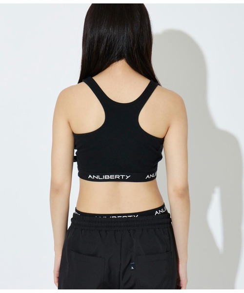 ANLIBERTY ANAP（アンリバティアナップ）の「ANLIBERTYロゴゴムレーサーバックブラトップ（スポーツブラ・レディース・グレー/ブラック・M/S）」の9枚目の写真