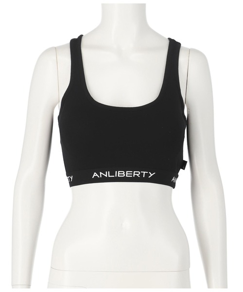 ANLIBERTY ANAP（アンリバティアナップ）の「ANLIBERTYロゴゴムレーサーバックブラトップ（スポーツブラ・レディース・グレー/ブラック・M/S）」の7枚目の写真