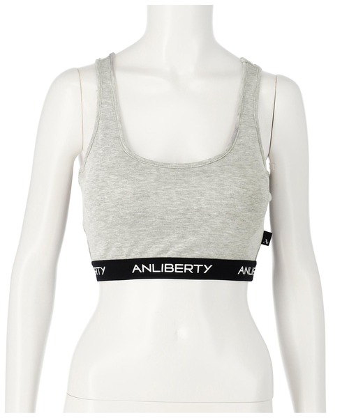 ANLIBERTY ANAP（アンリバティアナップ）の「ANLIBERTYロゴゴムレーサーバックブラトップ（スポーツブラ・レディース・グレー/ブラック・M/S）」の4枚目の写真