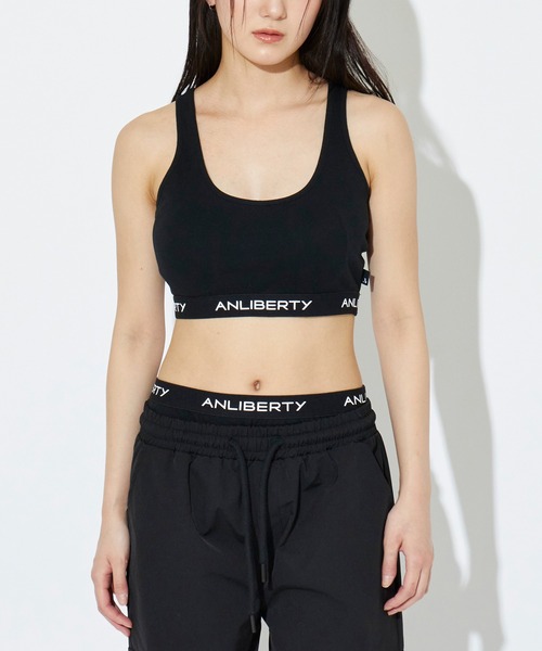 ANLIBERTY ANAP（アンリバティアナップ）の「ANLIBERTYロゴゴムレーサーバックブラトップ（スポーツブラ・レディース・グレー/ブラック・M/S）」の5枚目の写真