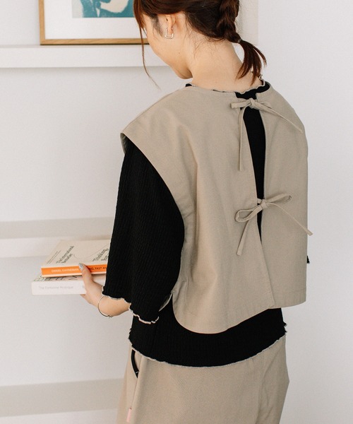 POU DOU DOU（プードゥドゥ）の「2wayキーネックベスト（ベスト・レディース・グレー系その他/ブラック/ミント・3）」の18枚目の写真