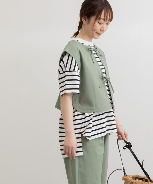 POU DOU DOU（プードゥドゥ）の「2wayキーネックベスト（ベスト・レディース・グレー系その他/ブラック/ミント・3）」の22枚目の写真