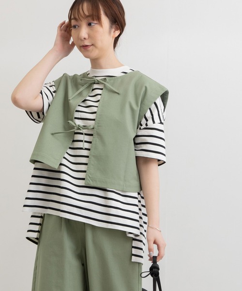 POU DOU DOU（プードゥドゥ）の「2wayキーネックベスト（ベスト・レディース・グレー系その他/ブラック/ミント・3）」の8枚目の写真