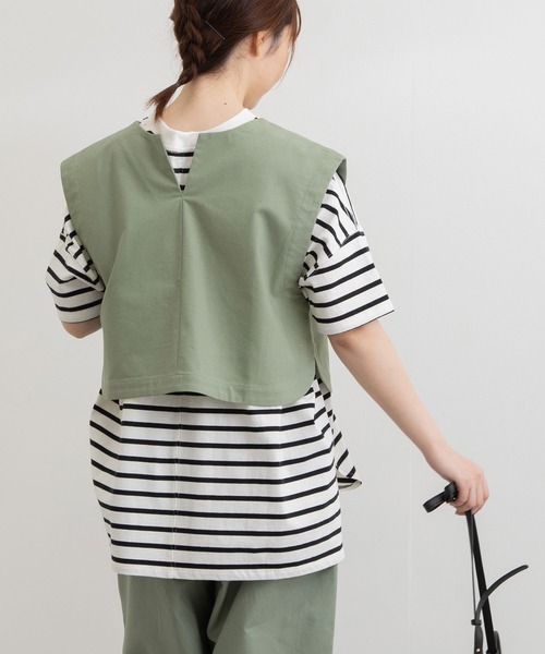 POU DOU DOU（プードゥドゥ）の「2wayキーネックベスト（ベスト・レディース・グレー系その他/ブラック/ミント・3）」の12枚目の写真