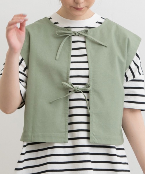 POU DOU DOU（プードゥドゥ）の「2wayキーネックベスト（ベスト・レディース・グレー系その他/ブラック/ミント・3）」の15枚目の写真